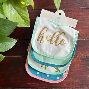 Cloud Island 4-pack baby bibs